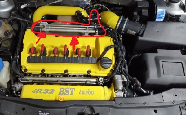 Wasserleitung zum Ausgleichsbehälter + KW Entlüftung Golf4 R32 / Audi A3 8L